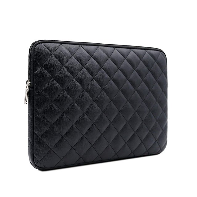 RAINYEAR 14 Inch Laptop Sleeve Diamond PU Leather Case Protective Shockproof Water Resistant Padded Cover Carrying Bag Compatible with 14" Notebook Computer Chromebook,14 MacBook Pro A2442 (Black)