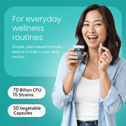 Probiotics 70 Billion CFU – 15 Probiotic strains + Organic Prebiotic+ Postbiotic 3-in-1 Complete – Promotes Healthy Digestive & Immune Function –Gas, Bloating, Constipation Support – for Men & Women