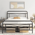 thumbnail image 2 of Renwick Avery Vintage Metal Full Bed with Criss-Cross Design, Black, 2 of 12