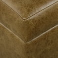 thumbnail image 3 of HomePop Luxury Transitional Faux Leather Storage Ottoman in Distressed Brown, 3 of 8