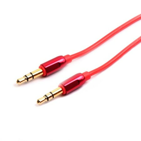 ONN ONA14TA014 3' 3.5mm Premium Auxiliary Cable - Red