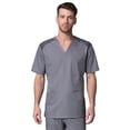thumbnail image 1 of Maevn Mens EON Mesh Panel 3-Pocket V Neck TopPewter, X-Small, 1 of 2