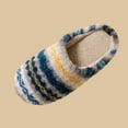 thumbnail image 6 of QQAMB Women's Indoor Non-Slip Cozy Striped Fuzzy Slippers For Cold Weather,Plush Warm House Slippers With Soft Lining, 6 of 6