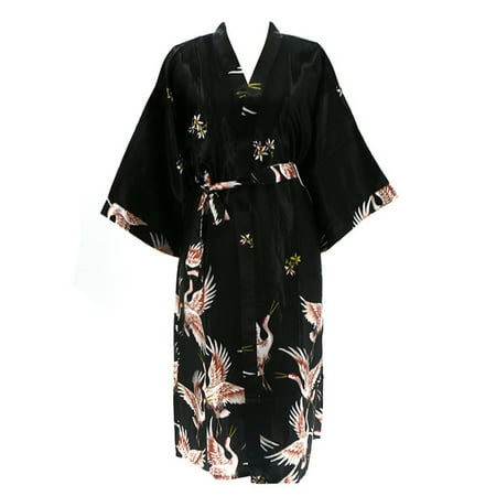 

nsendm Women s Sense Nightdress Sleeping Skirt Lace Up Bathrobe Single Robe Kimono Silk Japanese Nightgownnightshirt Black X-Large