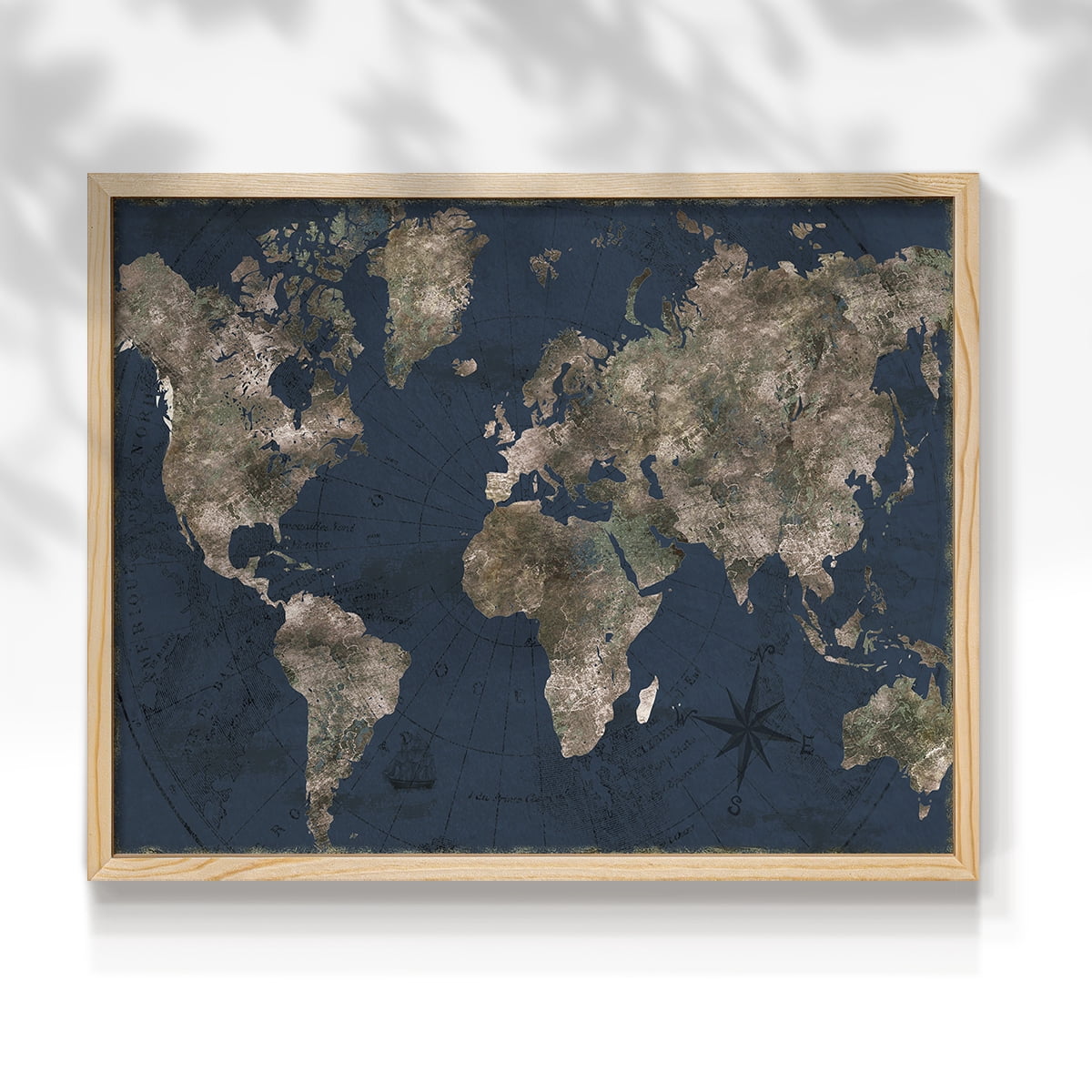 Navy Atlas by CAD Designs - Restickable Framed Giclée Print