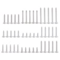 thumbnail image 2 of Juego de 45 tornillos autorroscantes de cabeza ovalada cruzada de acero inoxidable 304 M6 de rosca profunda de varias longitudes, 2 of 14