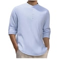 thumbnail image 1 of Dagugfen Plus Size Shirts for Men Striped Long Sleeve Button V Neck Slim Lightweight Casual Work Tops, 1 of 6