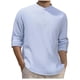 thumbnail image 1 of pstuiky Camisas casuales de manga larga para hombre, Camisa básica de manga larga para hombre, semiabierta, con cuello alto, botones, informal, holgada, a rayas, de manga larga xxxl, 1 of 6