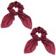 thumbnail image 1 of Uxcell 2Pcs Scrunchies con Lazo, Lazos para el Cabello de Poliéster Cinta de Satén Elásticos con Sujetadores de Coleta con Lazo para Mujeres Niñas Uso Diario Fiesta, Rojo Vino, 1 of 7