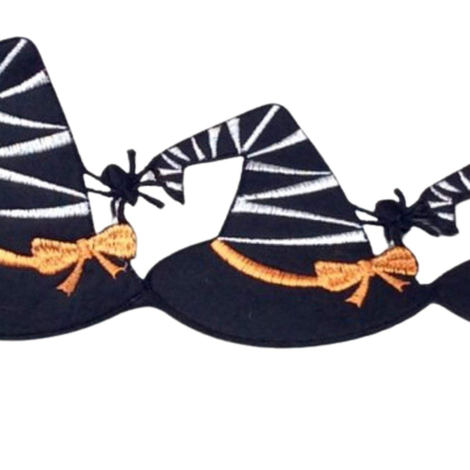 4" Witch Hat Garland Ribbon: Black (5 Yards)