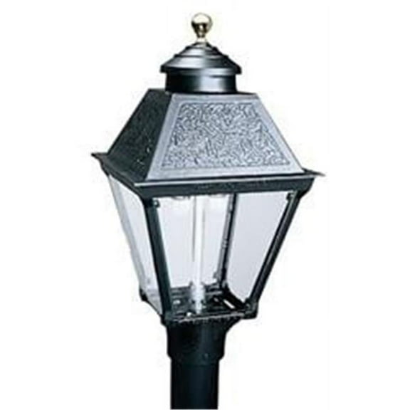 HK Aluminum Post Mount Natural Gas Lamp, Black - 22 x 10.75 in.