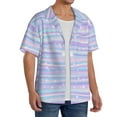 thumbnail image 4 of Naloa Striped Gradient Men's Loose Fit Cuban Collar Short-Sleeve Shirt with Button-down and Chest Pocket for Everyday Wear Outings - 4X-Large, 4 of 7