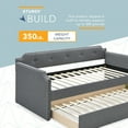 thumbnail image 4 of ClickDecor Bella Upholstered Daybed and Trundle Dark Gray, 4 of 7