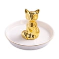thumbnail image 1 of Plato de cerámica para joyería, plato para anillos, regalo multifuncional, decoración del hogar, tocador, joyería Zorro de oro, 1 of 9