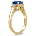 thumbnail image 2 of SZUL Women's 1.35 Carat Sapphire and Diamond Three Stone Ring in 14K Yellow Gold, 2 of 3