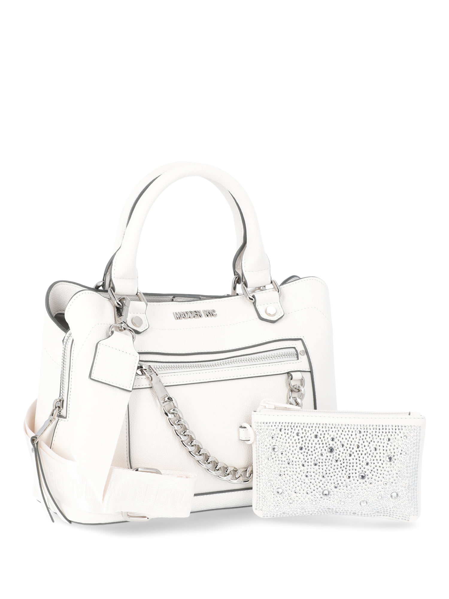 Madden NYC Women's Chain Tote Handbag, Ivory