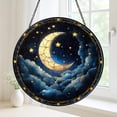 Atmospheric Night Landscape Stained Glass Style Suncatcher Window Decor ...