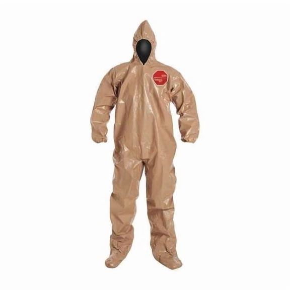 Hooded Coverall w/Socks,Tan,L,PK6 C3122TTNLG000600