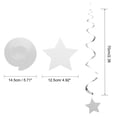 thumbnail image 2 of Uxcell Party Hanging Stars Strip Streamer Stars Ceiling Decorations Swirling for Birthday,Wedding,Pack of 30(Silver), 2 of 6