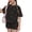 Black, variant on Girls Summer 2 Piece Outfits Cute Fruit Print Printed Short Sleeve Crew Neck T-Shirts and Shorts Girls' Clothing Sets 10-12Y