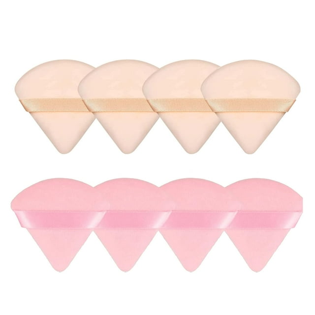 Esponja triangular para polvo facial, esponja de maquillaje triangular suave, base cosmética de terciopelo, esponja para licuadora, herramientas de maquillaje de belleza, 8 piezas