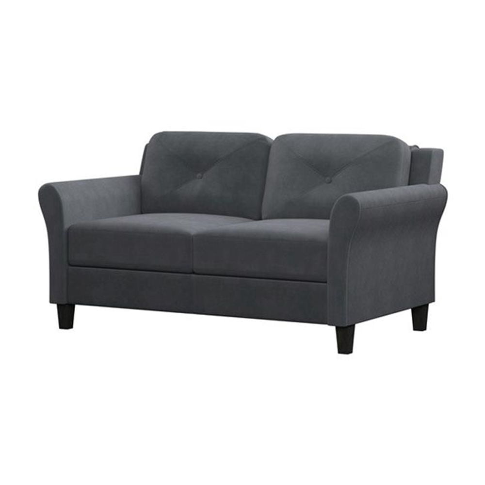 Hawthorne Collections Microfiber Dark Gray Loveseat Rectangular Premium Foam 56.3" Minimal Assembly
