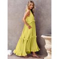 thumbnail image 5 of Ruffled Sleeveless Tiered Maxi Dress with Pockets, 5 of 11