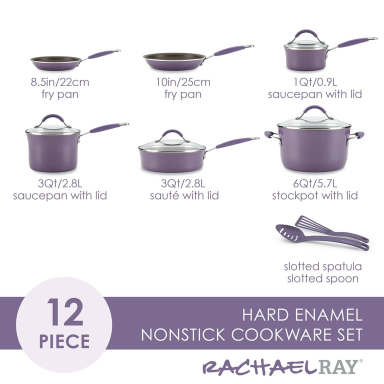 14 Pc Ceramic Induction-Ready Cookware Set - Purple