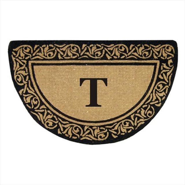 Nedia Home 18017V Acanthus Border 30 x 48 In. Rubber-Coir Doormat - Monogrammed V