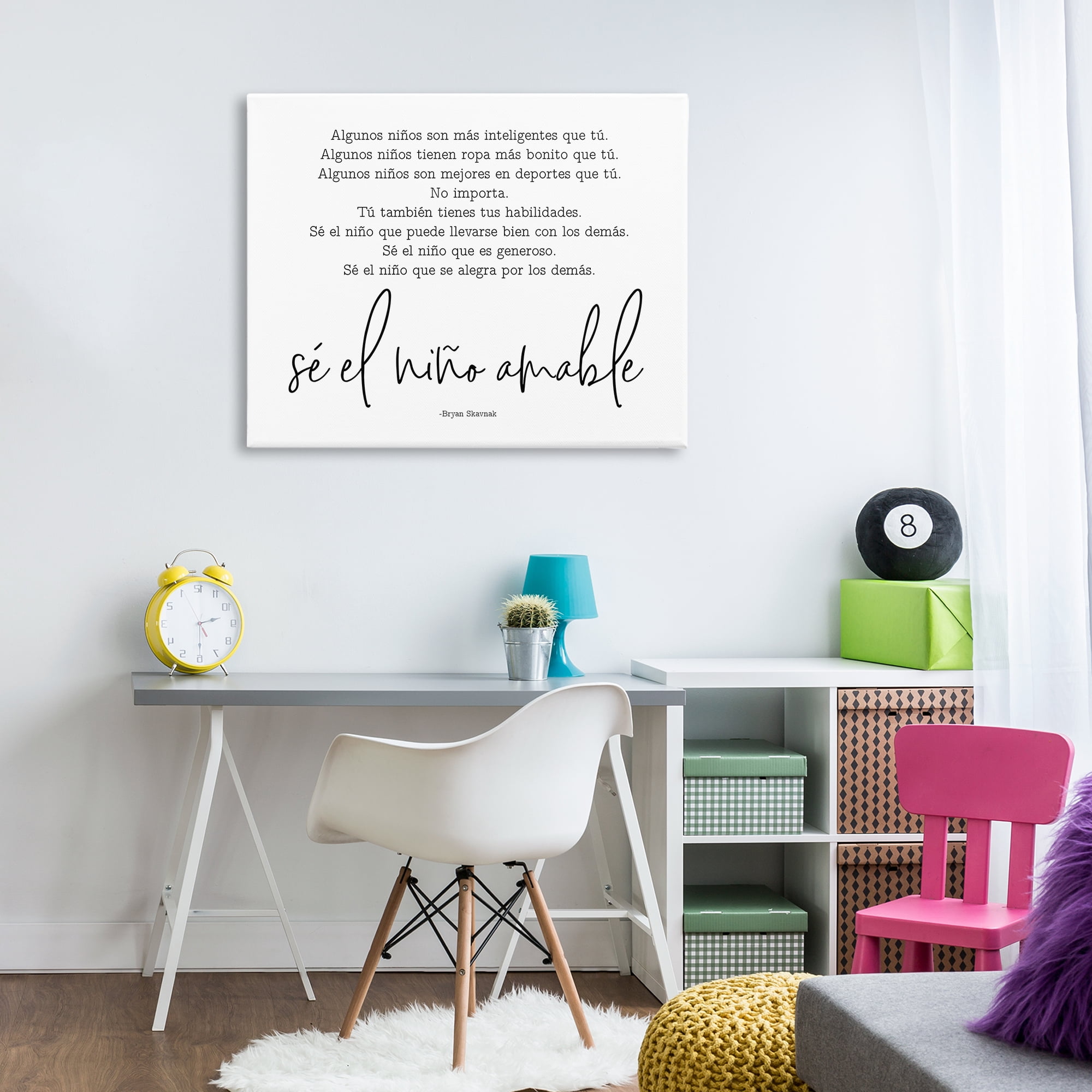 Stupell Industries Se el Niño Amable Inspirational Quotes & Sayings Painting Wrapped Canvas Art Print Wall Art, 40 x 30