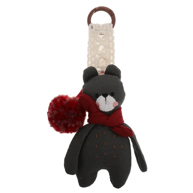 Lindo llavero con colgante de coche, llavero de peluche suave para mujer, colgante para bolso, mochila, llavero de peluche