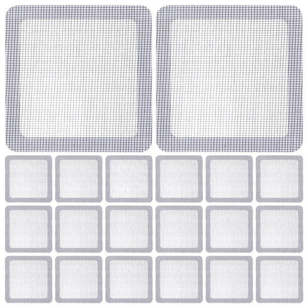 Juego de 30 almohadillas de reparación para mosquiteros de ventanas y puertas, kit de reparación adhesivo para cubrir agujeros (blanco)