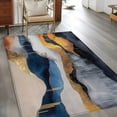 thumbnail image 2 of 3'x5' Area Rugs, Navy Blue Golden Indoor Outdoor Area Rug for Living Room Bedroom, Abstract Modern Artwork Washable Bathroom Rugs Kitchen Floor Carpet Mats Home Decor Aesthetic, 2 of 8