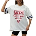 thumbnail image 3 of Women's Gameday Couture White Worcester Polytechnic Institute Engineers Iconic Oversized Fashion Jersey, 3 of 5