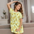 thumbnail image 3 of Pofeuu Bananas Print Women's Loose Fit Short Sleeve Nightgown, Comfortable Sleep Dress for Women, Casual Lounge Sleepwear, Soft Cotton Sleep Dress, 3 of 6