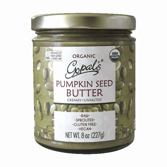 Gopal's Organic Sprouted Pumpkin Seed Butter Creamy Unsalted - 8 oz Pack of 2