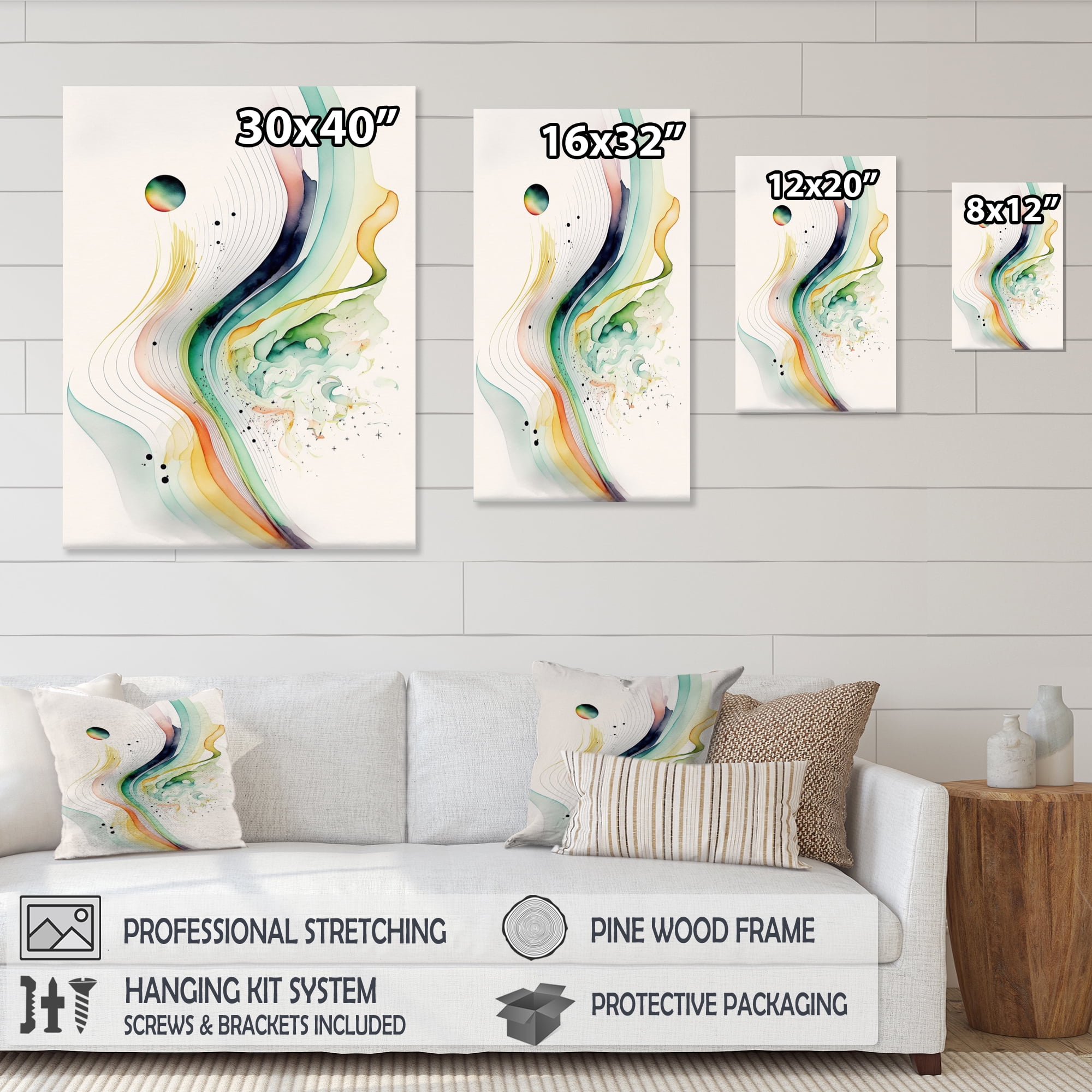 Designart Vibrant Watercolor Movement II Canvas Wall Art
