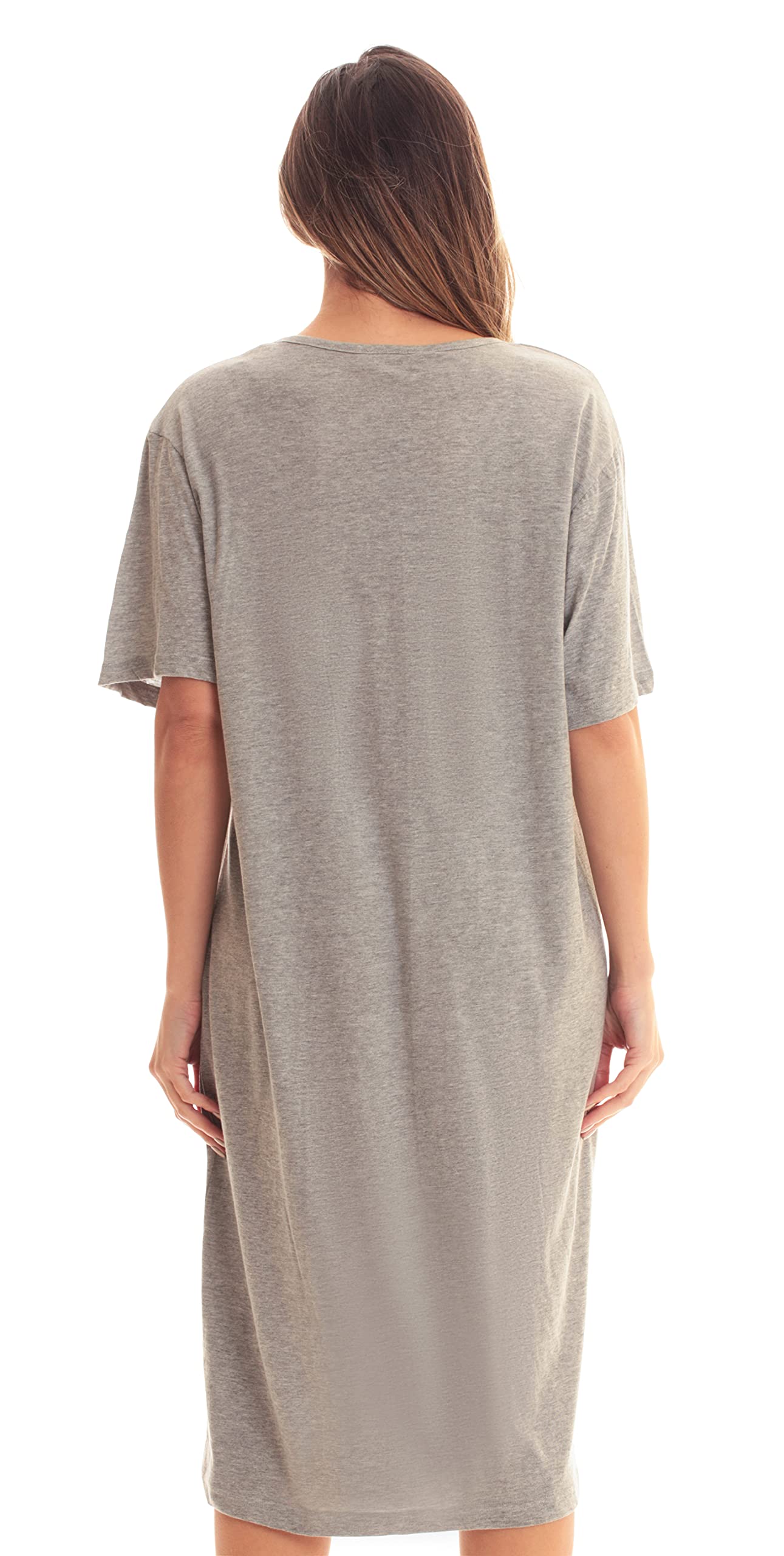 Just Love Short Sleeve Nightgown Sleep Dress for Women (Grey - Peace ...