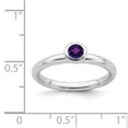 thumbnail image 5 of 925 Sterling Silver Stackable Expressions Low 4mm Round Amethyst Ring Size: 8; for Adults and Teens; for Women and Men, 5 of 5