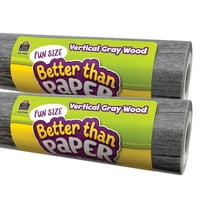 Teacher Created Resources Fun Size Better Than Paper Bulletin Board Roll Vertical Gray Wood, Pack of 2
