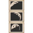 thumbnail image 3 of IDEA4WALL Framed Canvas Print Wall Art Set of 3 Monochromatic Noun Mare Lunar Surface Posters Wall Decor Black and Beige Moon Prints Modern Art Contemporary Minimal Artwork - 24"x36"x3 Natural, 3 of 5