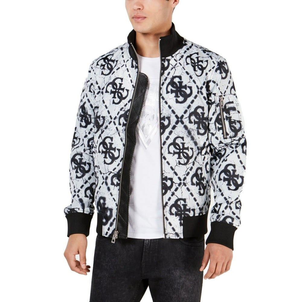 GUESS - Mens Jacket Flight/Bomber Quilted Full Zip Printed 2XL ...