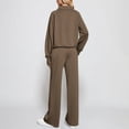 thumbnail image 6 of Tthxqing Women Outfits Sets Trendy 2 Piece Half Zip Sweatshirts with Pocket Baggy Wide Leg Pants Causal Loose Travel Lounge Tracksuit Sets Khaki S, 6 of 8