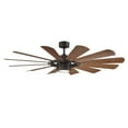 thumbnail image 2 of Windmill Indoor and Outdoor 12-Blade Smart Ceiling Fan 65in Oil-Rubbed Bronze Dark Walnut with 3000K LED Light Kit and Remote Control, 2 of 5