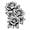 Rose Bouquet Engraving Style Art, variant on Skeleton Rock Hand Metal Wall Art Decor, Black Iron Wall Sculpture for Living Room, Bedroom, Office, and Entryway 8 IN