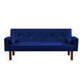 thumbnail image 7 of Modern Velvet Sofa Bed Futon,Convertible Sleeper Loveseat,75" Folding Recliner Couch Bed with Solid Wood Legs for Living Room Apartments Office,Navy, 7 of 7