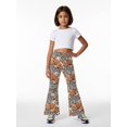 thumbnail image 3 of Girls Flared Wide Leg Digital Print Pants, Casual Bell Bottom Trousers for Kids, Slim Fit Autumn Spring Summer Wear, Ages 4-13, 3 of 6