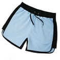 thumbnail image 5 of Sngxgn Men's Casual Drawstring Shorts Lightweight Elastic Waist Walking Shorts with Pockets(Light Blue,XXXL), 5 of 5
