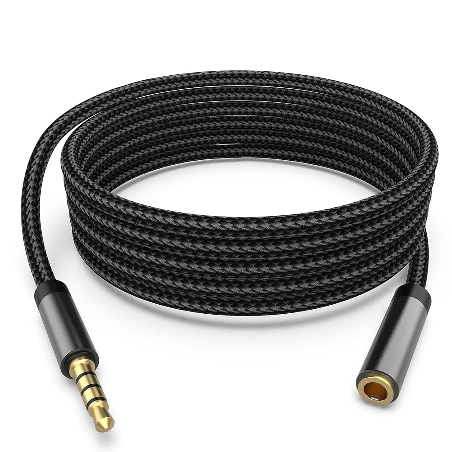 3.5mm Male to Female Audio Cable, Auxiliary Stereo Extension Audio Cable, Compatible with TV, Headphone, Earphone, Speaker and More Devices, 6.6ft, Black