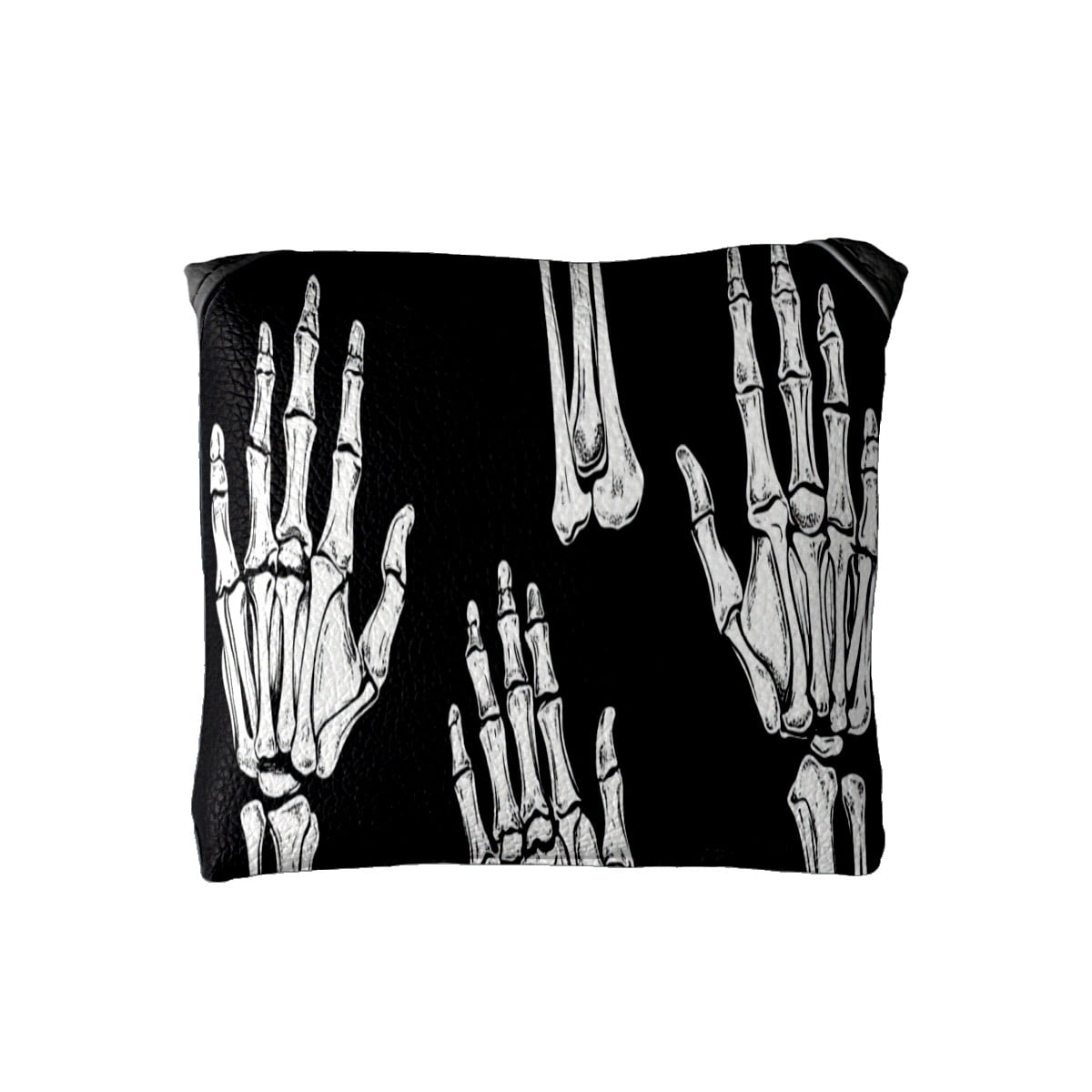Golf Mallet Putter Cover Premium Leather Golf Putter Head Cover with Magnetic Closure Golf Cover for Men and Women White Skeleton Hand